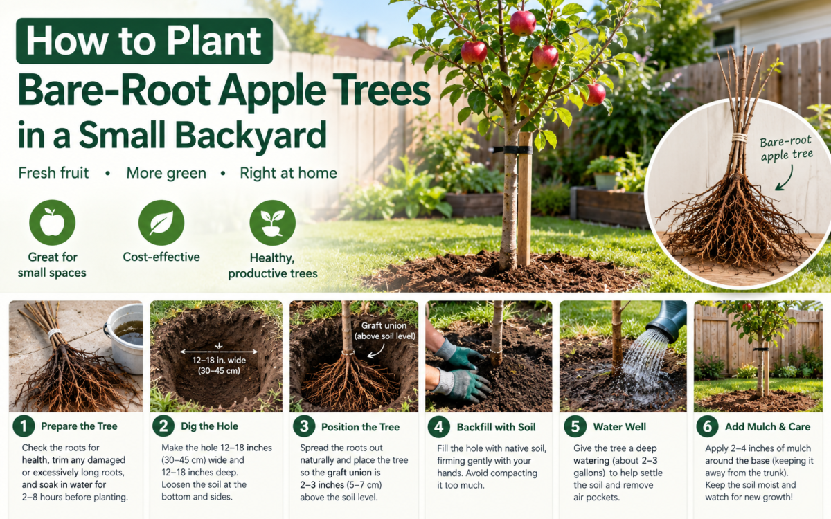 How to Plant Bare-Root Apple Trees in a Small Backyard