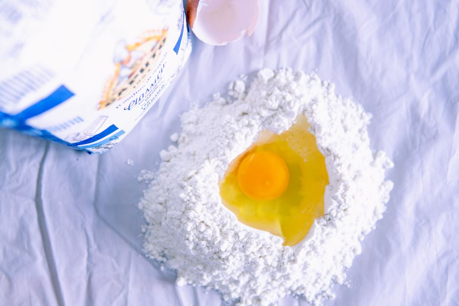 Ingredients and the simple wet dough